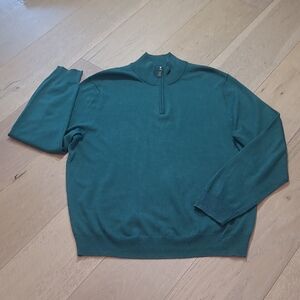 EUC Jos. A. Bank 1/4 Zip Traveler Sweater Men's sz XL 100% Merino Wool Knit